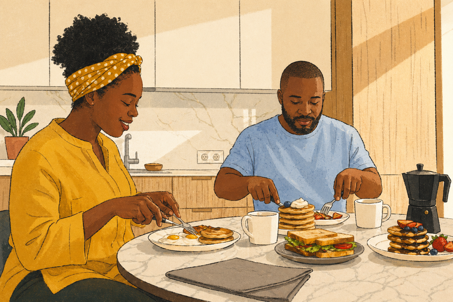 Residents at breakfast